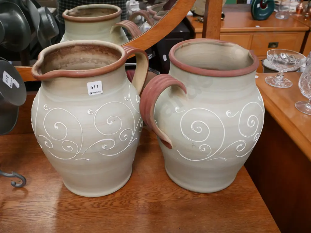 2x large Denby decorative jugs H-310 Image 1++