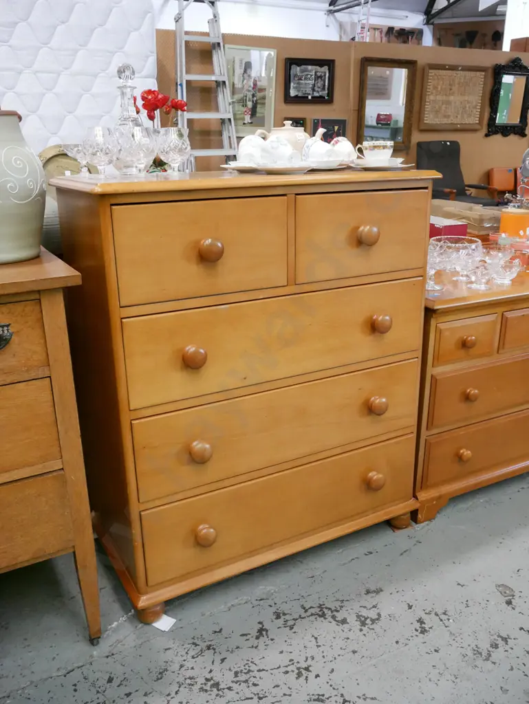 solid kauri 5 drawer tallboy H-1080 W-910 D-450 Image 1++