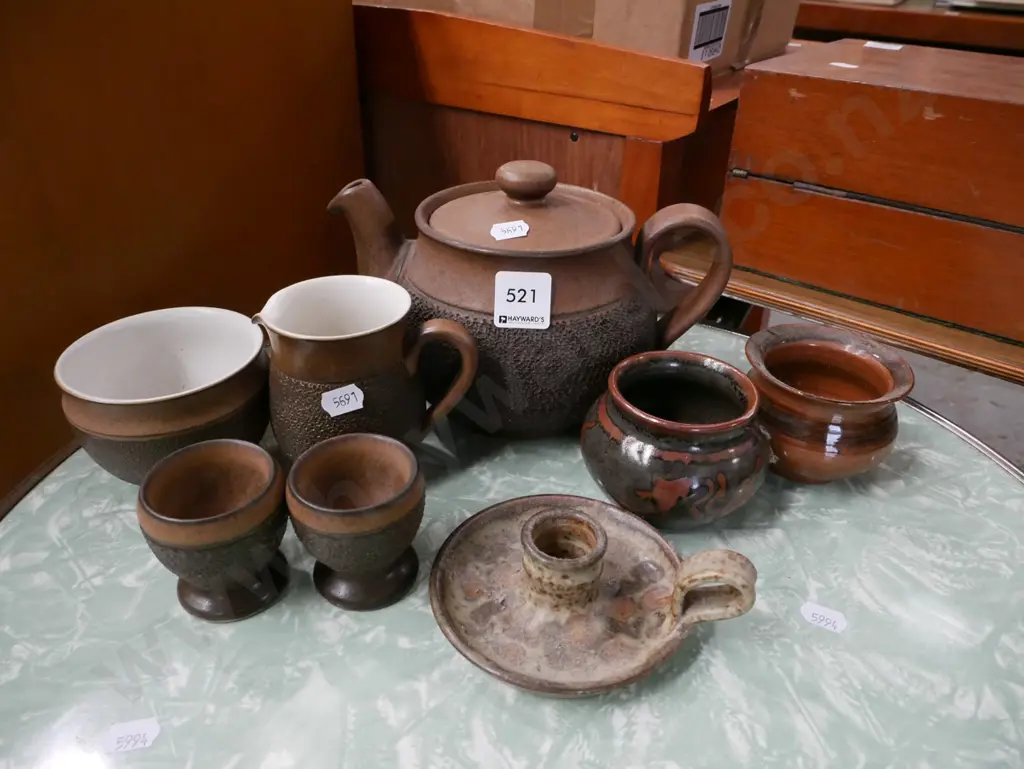 Denby teapot, creamer, egg cups etc Image 1++