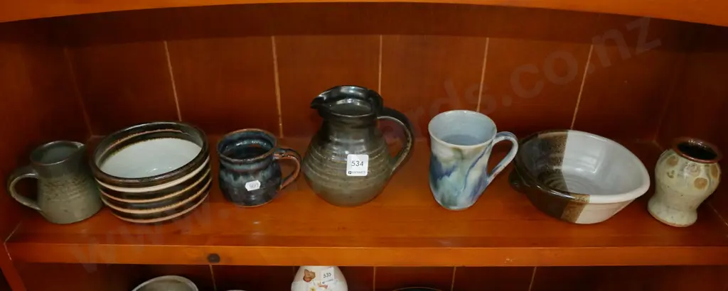 shelf of studio pottery Image 1++