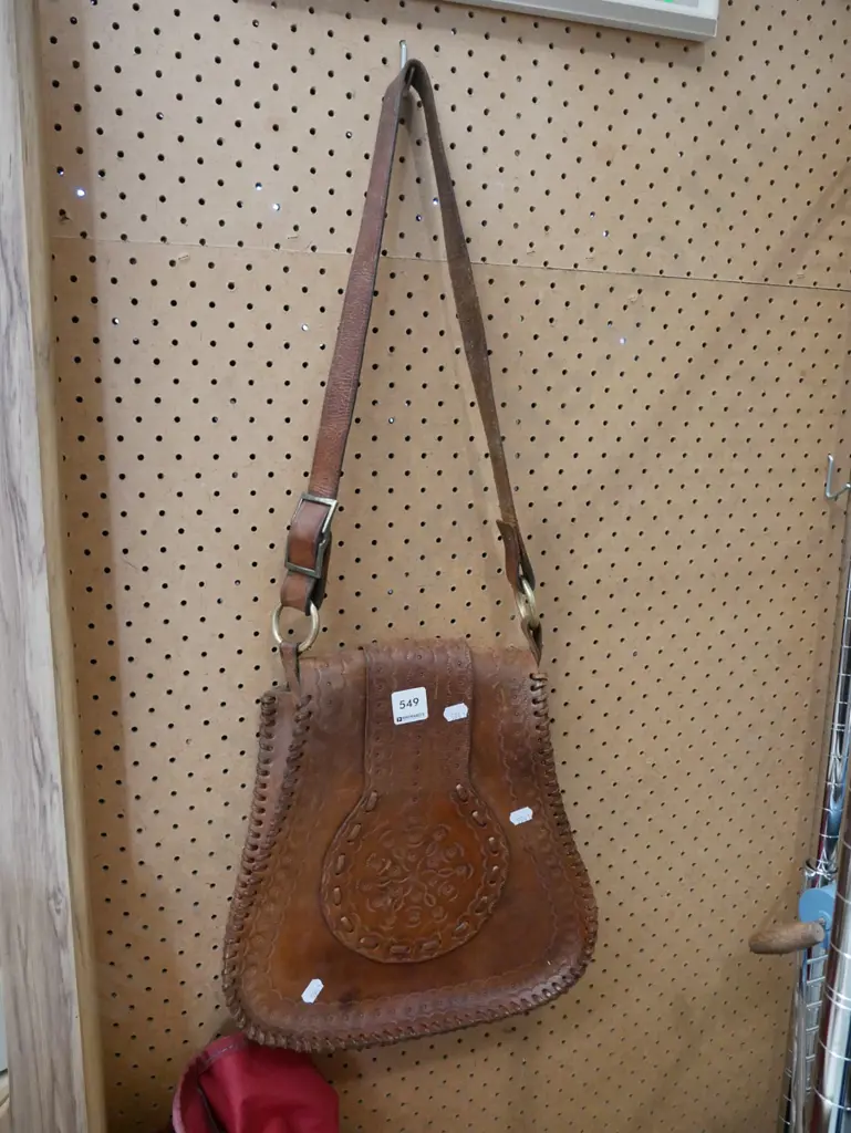 tooled leather handbag Image 1++