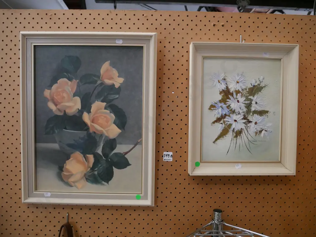 framed Robina Templeton painting and framed rose print Image 1++