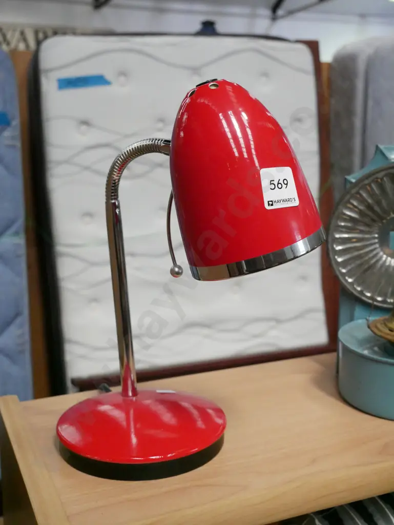 red chrome and metal desk lamp Image 1++