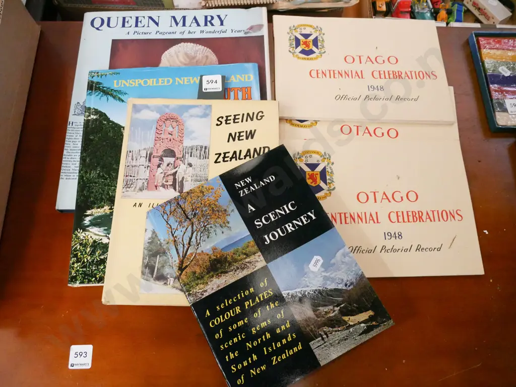NZ books, Queen Mary publication, Otago Centennial books Image 1++