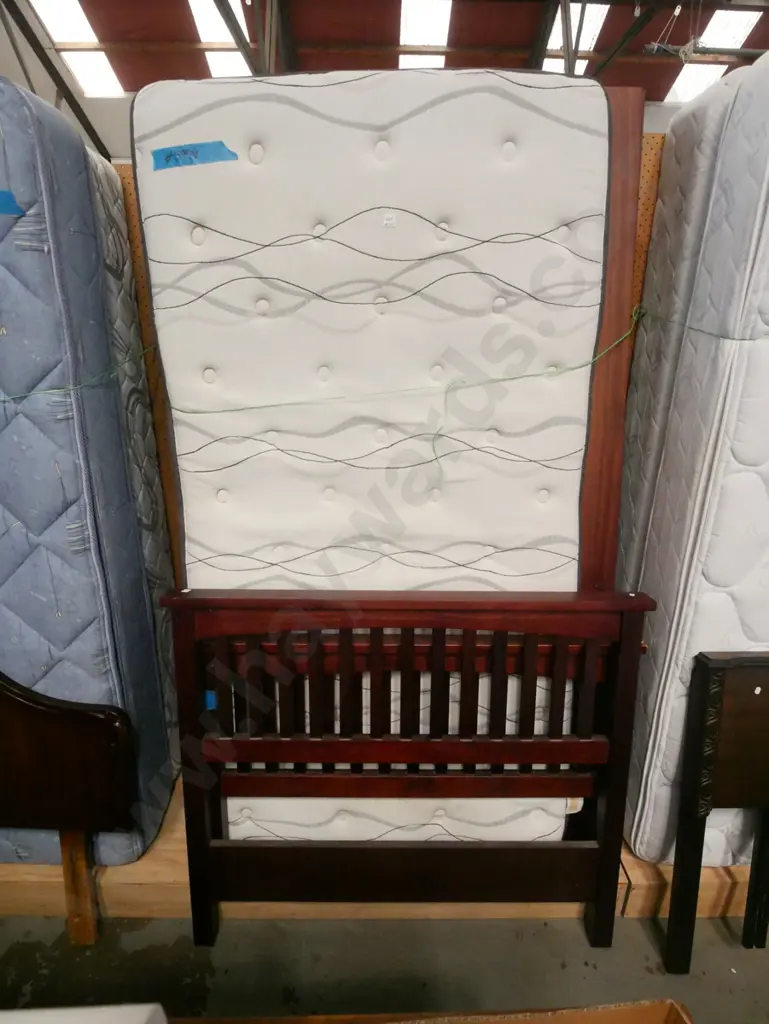 king single slat bed base mattress and headboard Image 1++