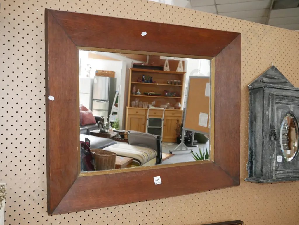 large oak framed wall mirror Image 1++