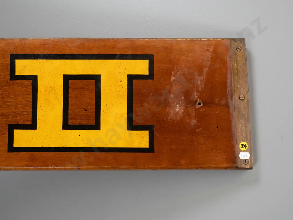 painted wooden ferry sign - Aucklander/Tapuhi II H-230 W-1660 Image 1++