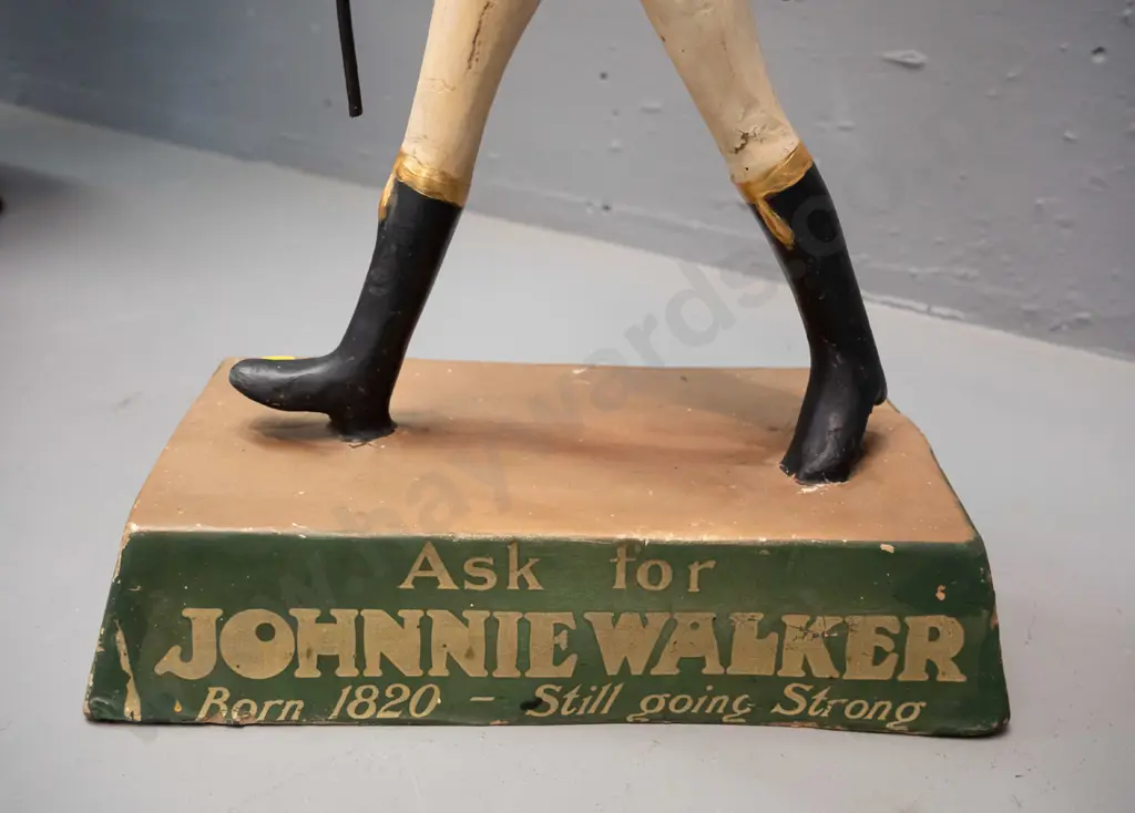 vintage composite fibre Johnny Walker advertising figure, marked R.R. Thompson Ltd. England - some paint loss, mainly on Image 1++