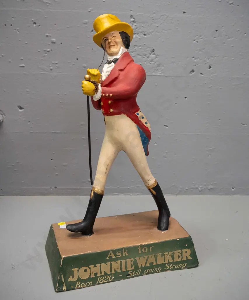vintage composite fibre Johnny Walker advertising figure, marked R.R. Thompson Ltd. England - some paint loss, mainly on Image 1++