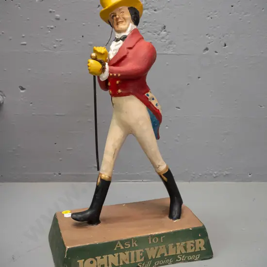 vintage composite fibre Johnny Walker advertising figure, marked R.R. Thompson Ltd. England - some paint loss, mainly on