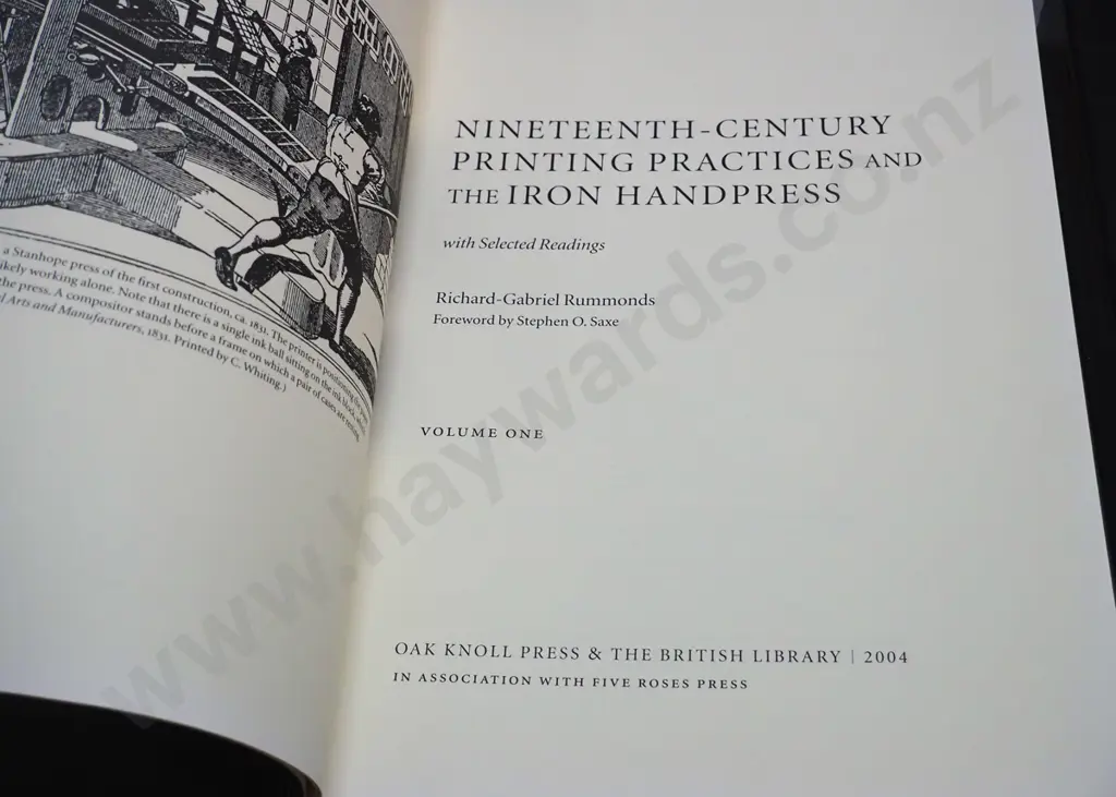 2 vintage printing type trays with large collection of lead type and 2-volume "Nineteenth Century Printing Practices" by Image 1++