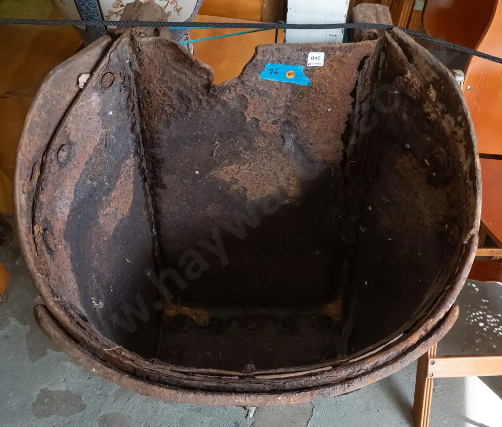 large gold dredge bucket - recovered from Alexandra -rust and holes H-740 W-665 D-600 - limited delivery options Image 1++