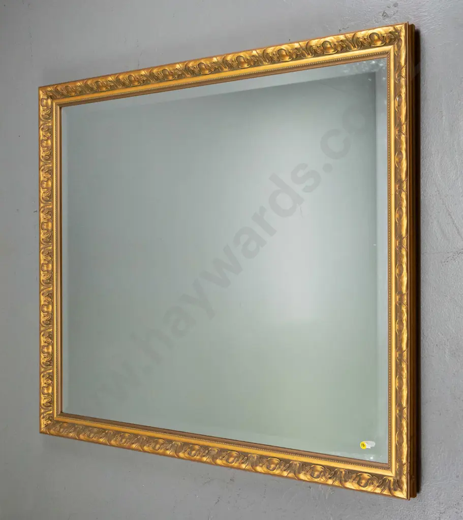 large bevelled edge gilt framed mirror H-910 W-1030 Image 1++