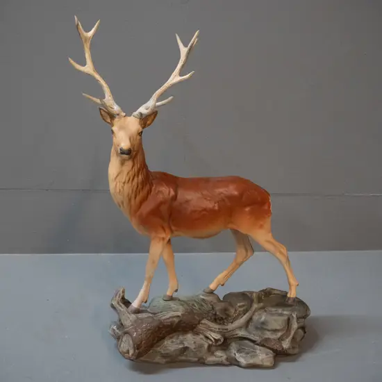 Beswick large matte glaze stag figurine - a few small white rub marks on base H-350 L-235