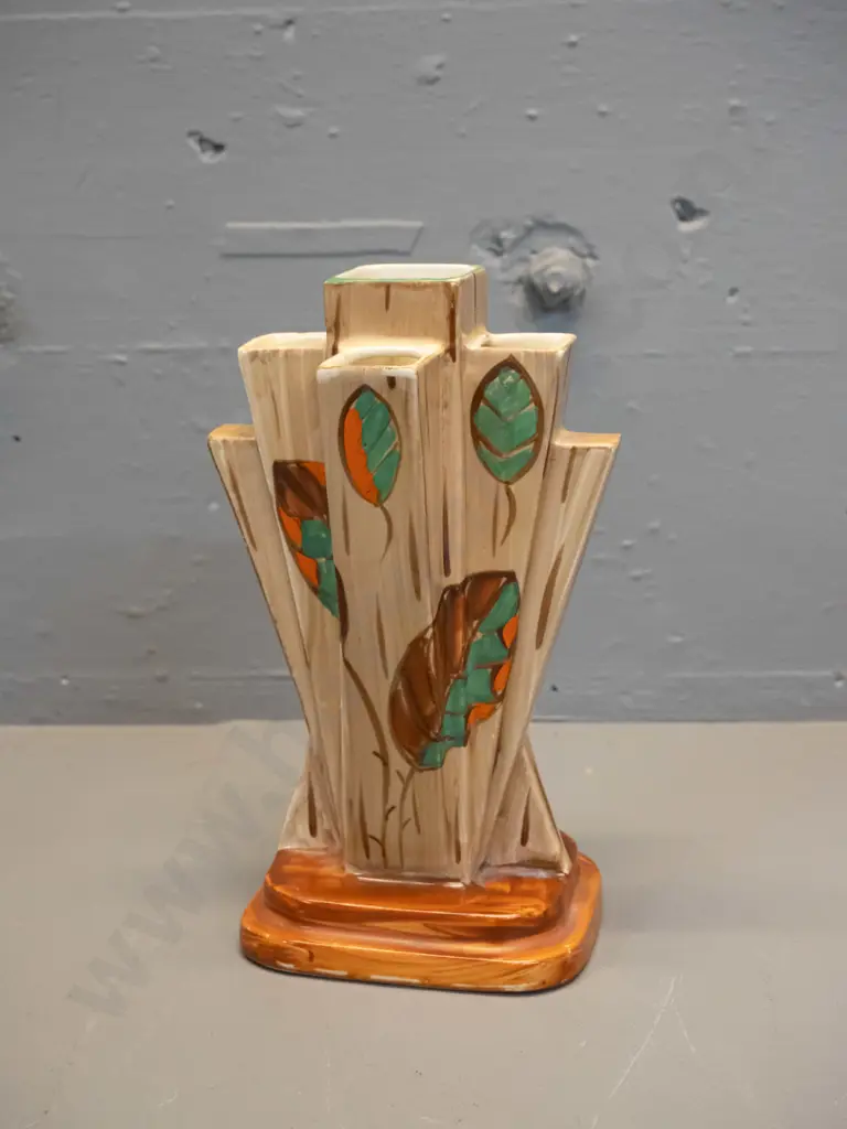deco Myott & Son hand-painted multi-opening flower vase - marked No. 9373. H-210 W-120 D-120 Image 1++