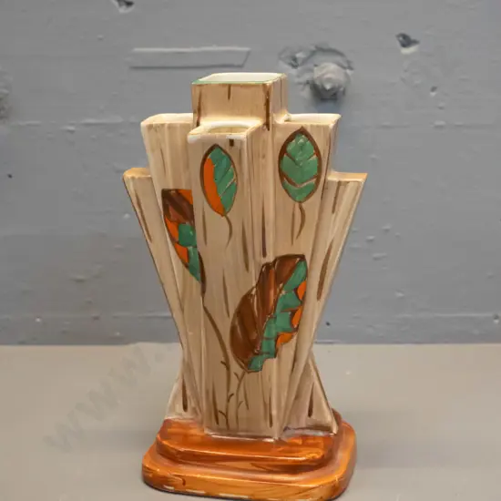 deco Myott & Son hand-painted multi-opening flower vase - marked No. 9373. H-210 W-120 D-120