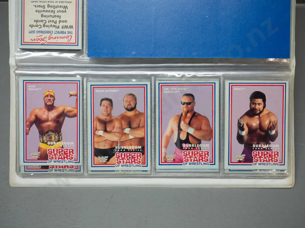 vinyl cased set of 1980s WWF Superstars of Wrestling bubble gum collector cards, series 1, 2 & 3 with index cards. Image 1++