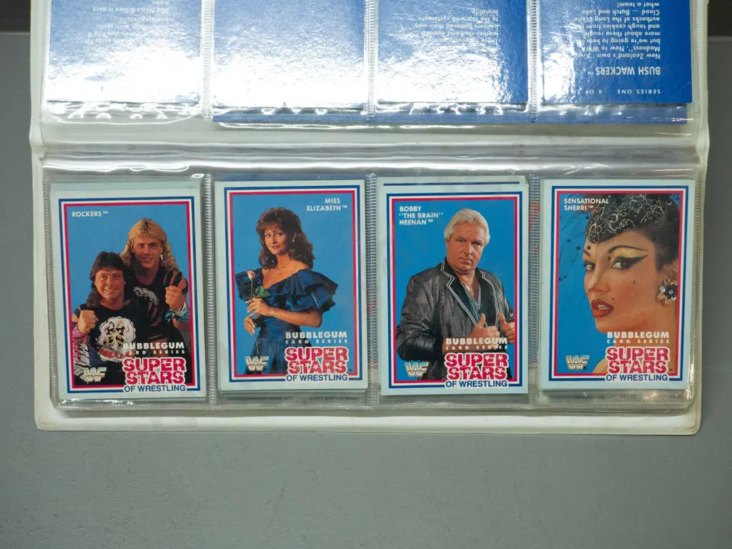 vinyl cased set of 1980s WWF Superstars of Wrestling bubble gum collector cards, series 1, 2 & 3 with index cards. Image 1++