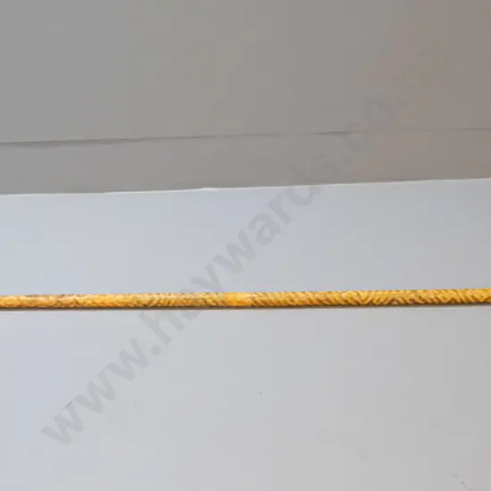 spear (Solomon Islands) with pronged timber head, carved motifs, shaft covered with woven cane - barbs made from bone?