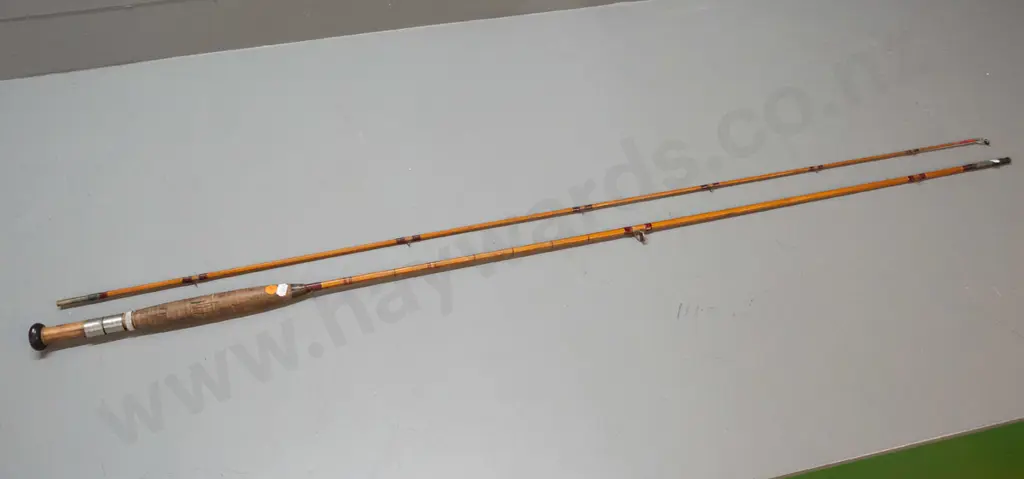 vintage split cane 2-piece fly fishing rod with Tokoz Czechoslovakia transfer label Image 1++