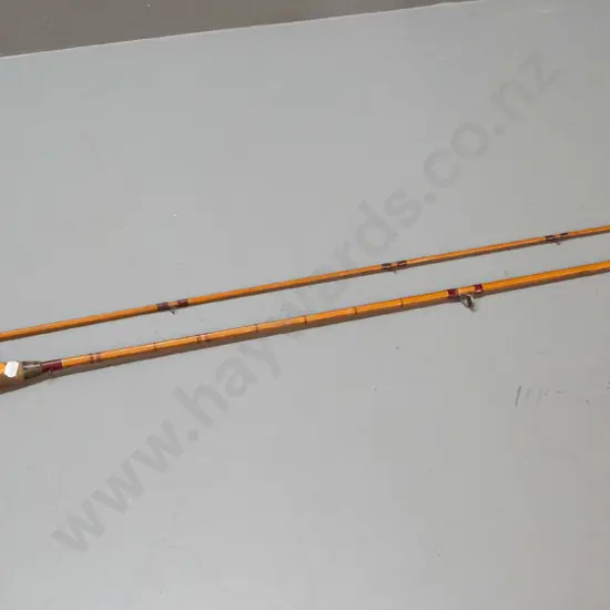 vintage split cane 2-piece fly fishing rod with Tokoz Czechoslovakia transfer label