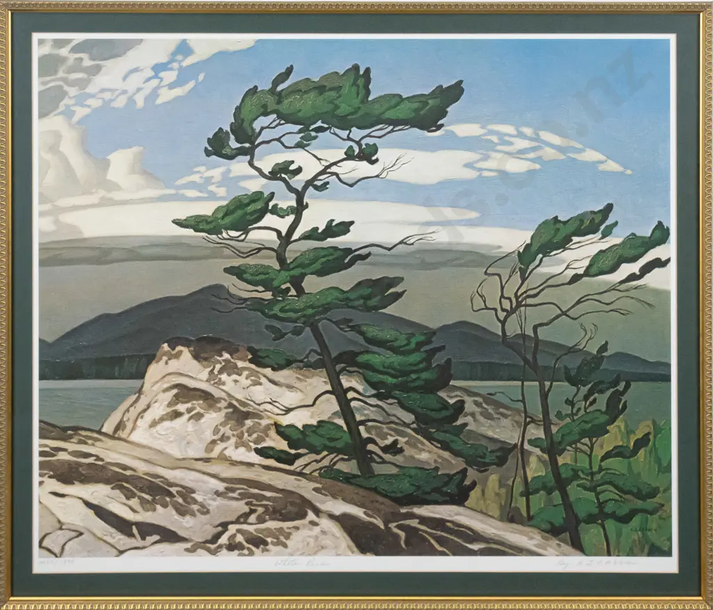 framed AJ Casson ltd edition  print "White Pines" H-450 W-550 Image 1++