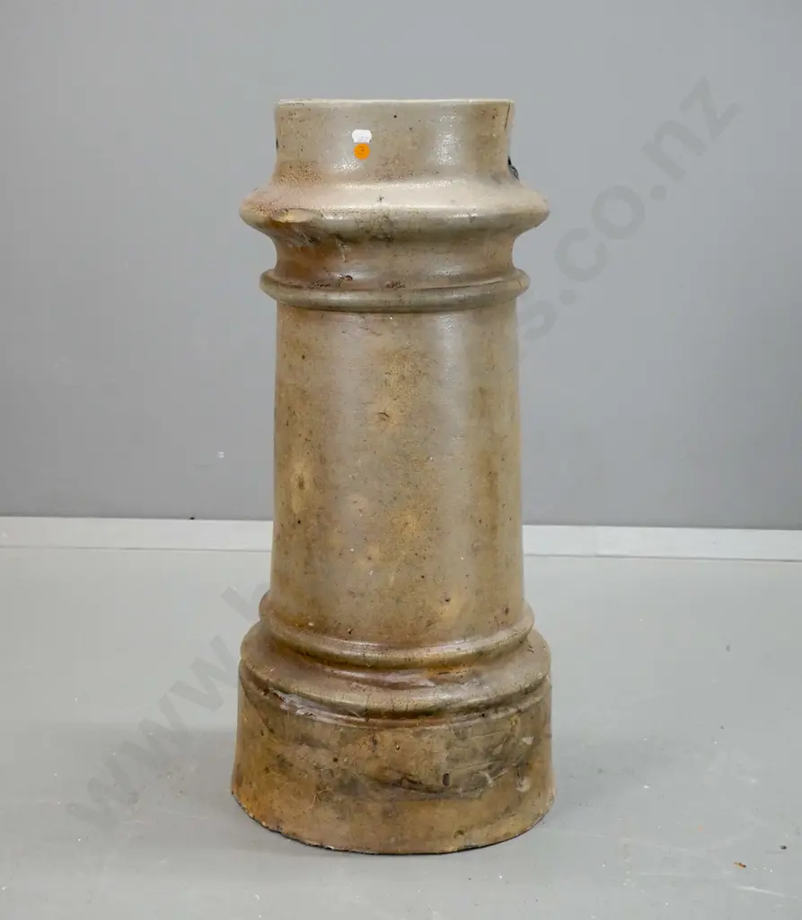 salt glazed chimney pot - some firing cracks and minor chipping around base and top rim H-700 D-340 at base Image 1++