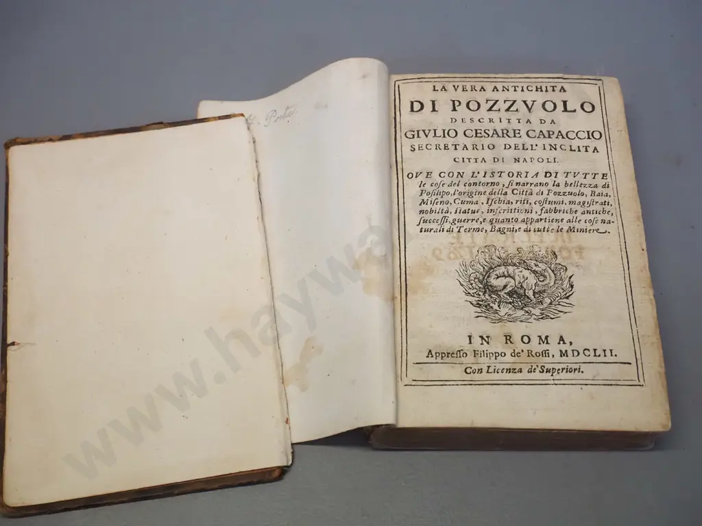 3 antique books - 1767 Works of Shakespeare Volume 1, 1769 facsimile edition of 1652 La Vera Antichita de Pozzuolo and Image 1++