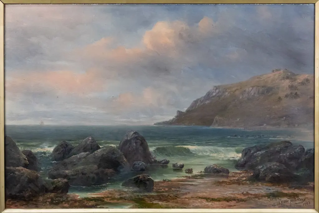J Elder Moultray 1903 - gilt framed oil on canvas H-500 W-730 Image 1++