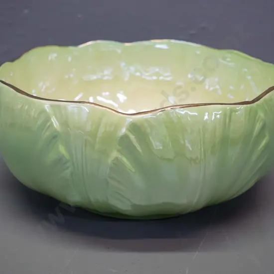 Maling green lustre glaze leaf pattern fruit bowl H-95 D-210