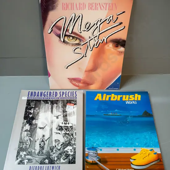 3 illustration / art books - Richard Bernstein (Interview Magazine) photo art, Dierdre Luzwick "Endangered Species" and