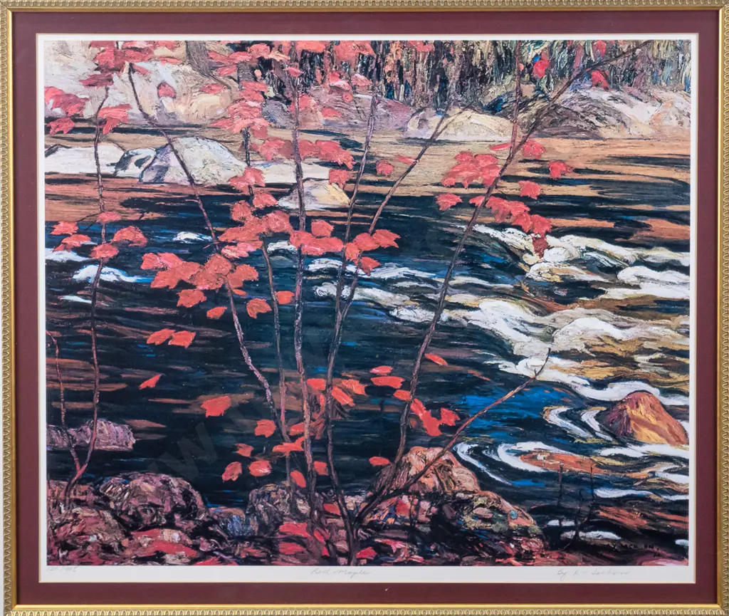 framed AY Jackson ltd edition print "Red Maple" H-450 W-550 Image 1++