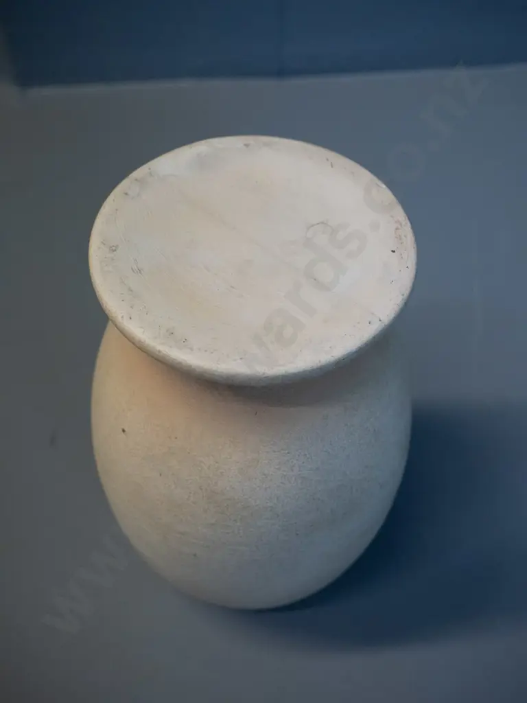 footed vase with incised bands, no maker's marks, attributed Ambrico / Salisbury - some glaze fretting around base H-185 Image 1++