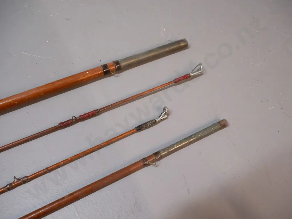 William Bartleet & Sons Redditch timber fly fishing rod with reel - 3 piece rod, with 2 tips sections Image 1++