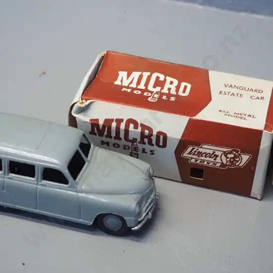Lincoln Toys Micro Model 1:36 scale die-cast model vehicle with original box - Vanguard Estate car, one small box flap