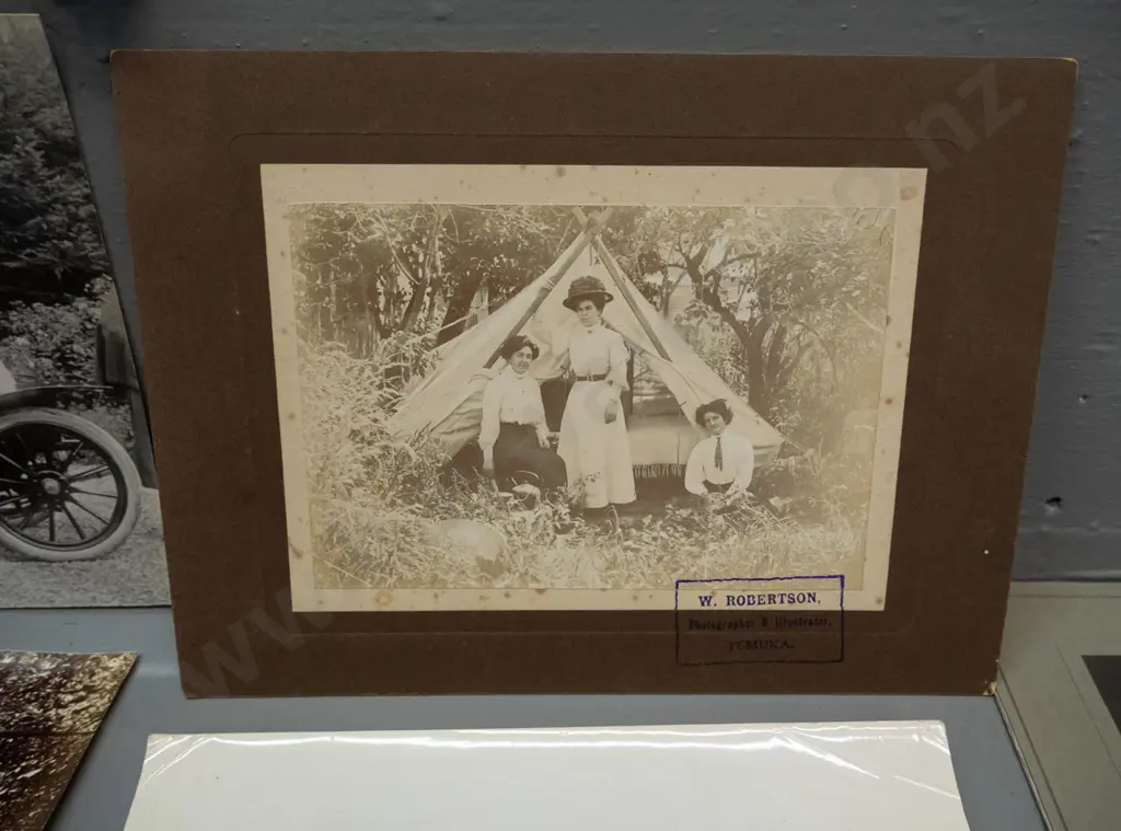 3 unmounted and 2 mounted vintage photographs, some Dunedin - 1878 St. David street, Nichol's Falls, Temuka group, Image 1++