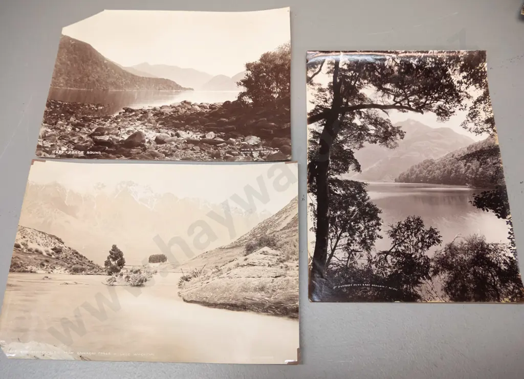 8 unmounted vintage photographs - Lake Rere, Kawarau Falls, Milford, George Sound, Lake Ada, etc. Image 1++