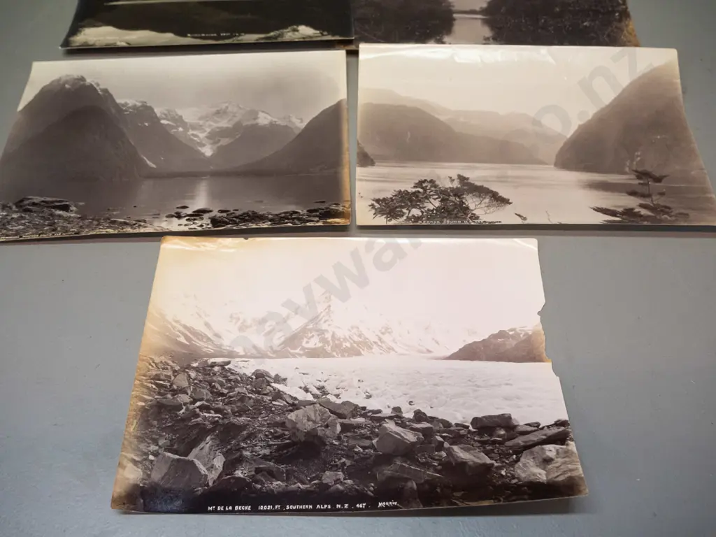 8 unmounted vintage photographs - Lake Rere, Kawarau Falls, Milford, George Sound, Lake Ada, etc. Image 1++