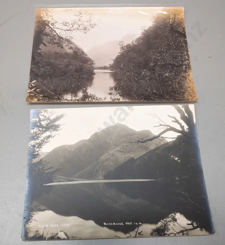 8 unmounted vintage photographs - Lake Rere, Kawarau Falls, Milford, George Sound, Lake Ada, etc. Image 1++
