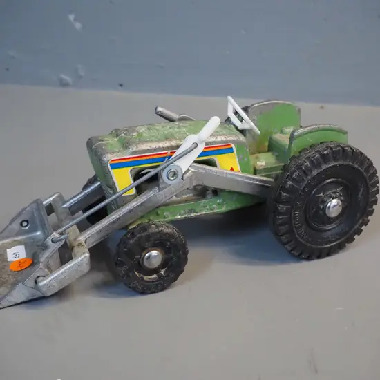 Fun Ho tractor with front end loader, with plastic wheels and handle, overall usage wear H-90 L-230