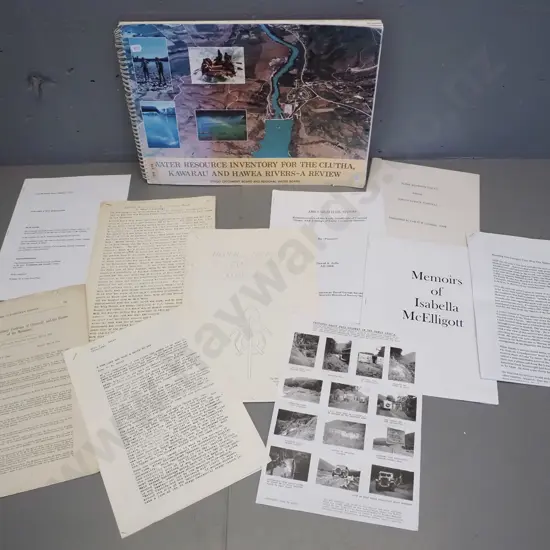 assorted central Otago history and resource management publications - memoirs from Isabella McElligott, David Jolly,