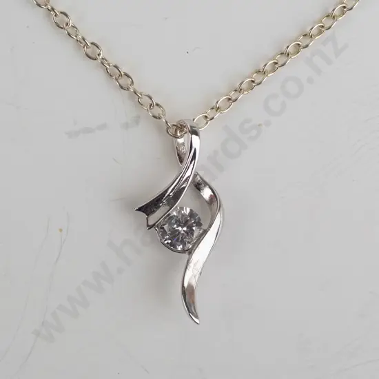 silver cz necklace chain stamped 925