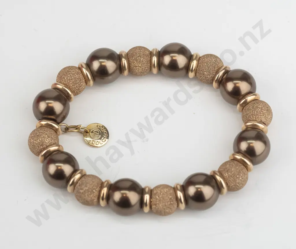 beaded bangle on spring stamped Italy 925 Image 1++