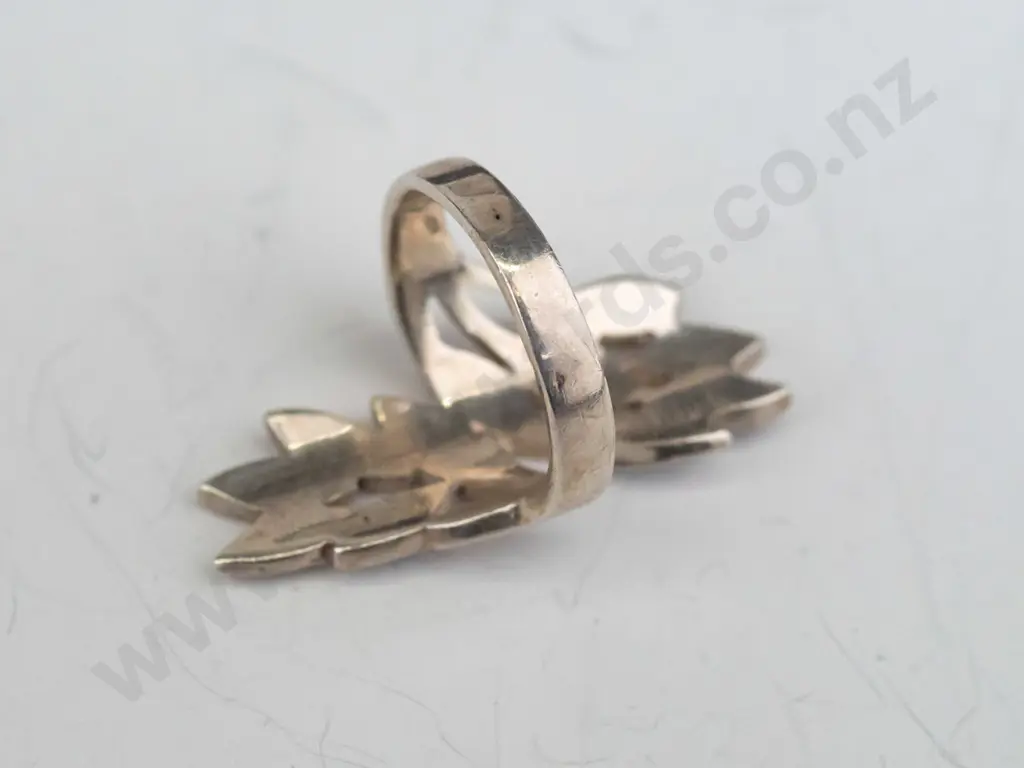 silver light blue enamel ring stamped 925 Image 1++