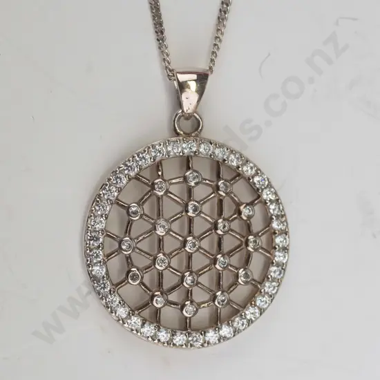 silver necklace with czs chain stamped 925