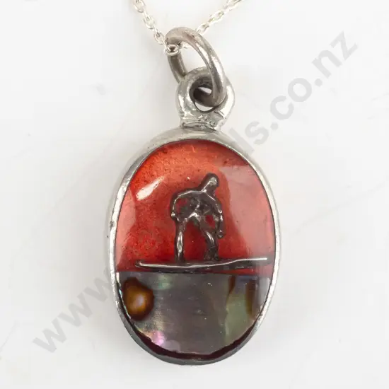 surfers St Christophers necklace chain stamped 925