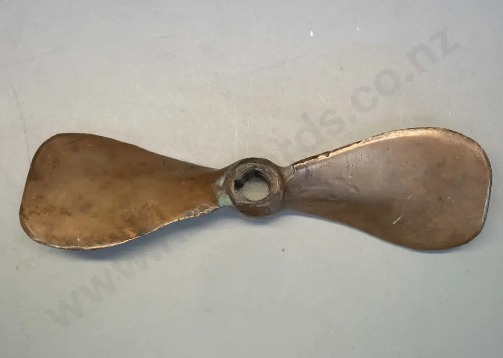 vintage cast brass boat propellor - dents and wear. D-280 Image 1++