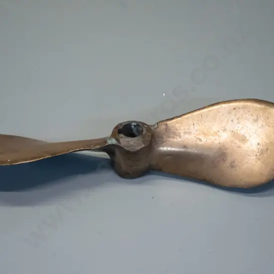 vintage cast brass boat propellor - dents and wear. D-280
