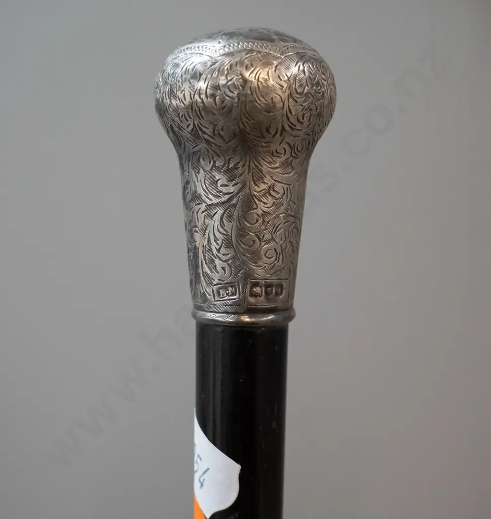 vintage sterling silver mounted ebony conductor's baton with presentation engraving to G.F.G. from Waianawa Choir 3.9.15 Image 1++
