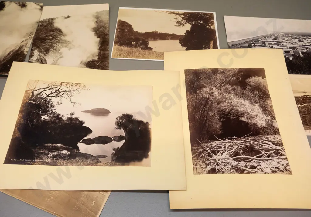 6 unmounted and 2 mounted vintage photographs - Takapuna, Napier, Auckland, Wairoa, Horohoro & Hinemoa, etc. Image 1++